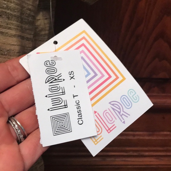 Lularoe Classic t yellow gray NWT XS - Picture 2 of 3